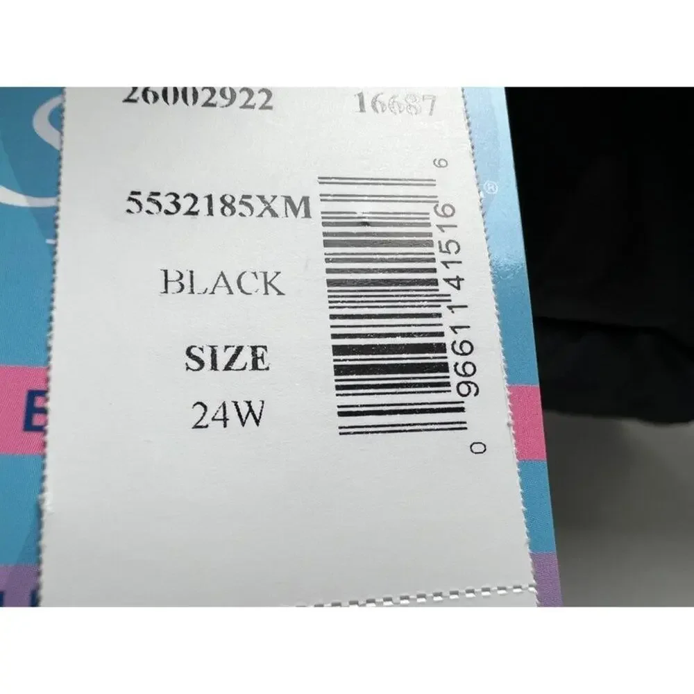 Swim Solutions Tummy Control Black Mesh Scalloped Hem Plus Size Swim Dress 24W - Picture 8 of 10
